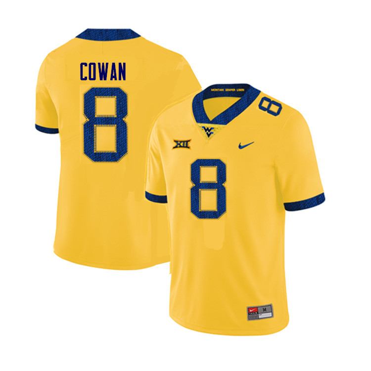 Men #8 VanDarius Cowan West Virginia Mountaineers College Football Jerseys Sale-Yellow